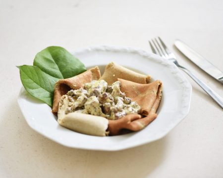 Pancakes with Chanterelle Sauce